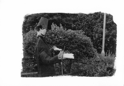 tommy cooper,scarecrow, marborough,devon silver emulsion print