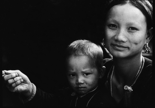 Lantien Mother and Child,Portrait,Laos,gelatin silver print